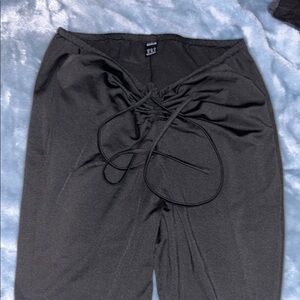 SHEIN Black Ruched Drawstring Pants